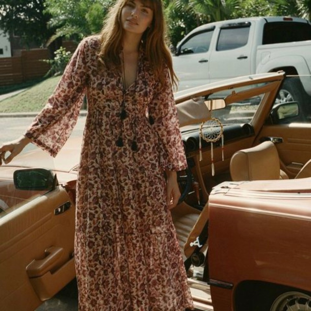 Doen Prem Dress in Plum Multi